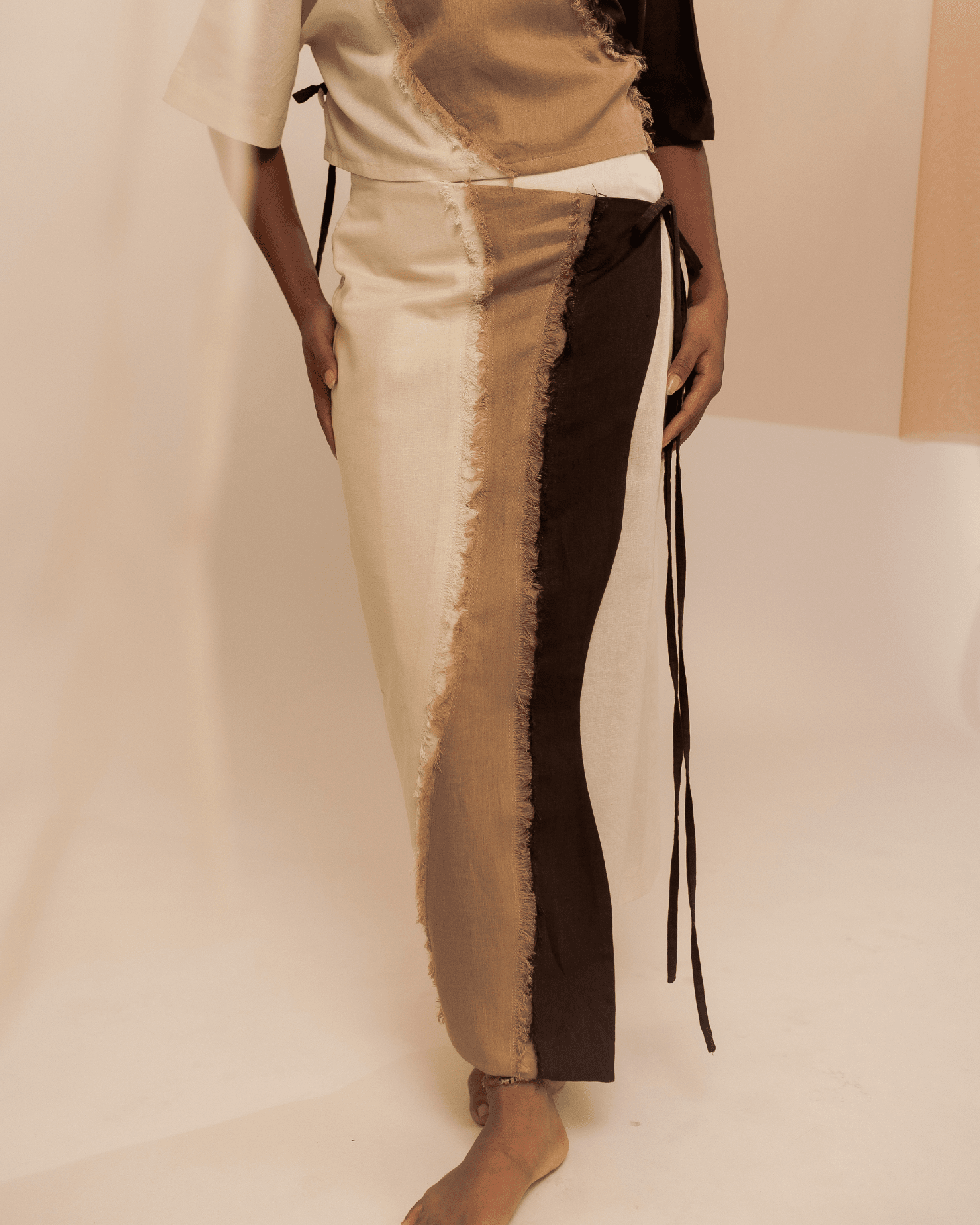 Alon Wrapover Midi Pencil Skirt Tan Fashion R2R On Repeat