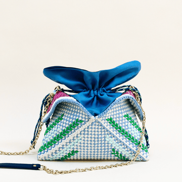 Malagos Drawstring Bag Navy Fashion Rags2Riches