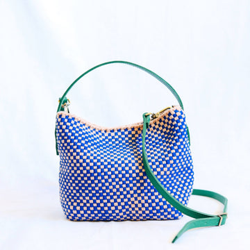 Buslo Micro Checkerboard Cobalt & Blush Fashion Rags2Riches