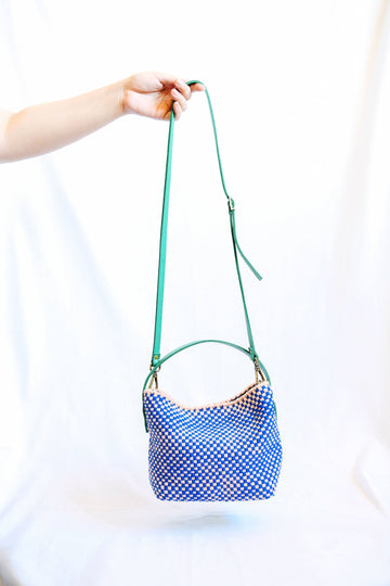 Buslo Micro Checkerboard Cobalt & Blush Fashion Rags2Riches