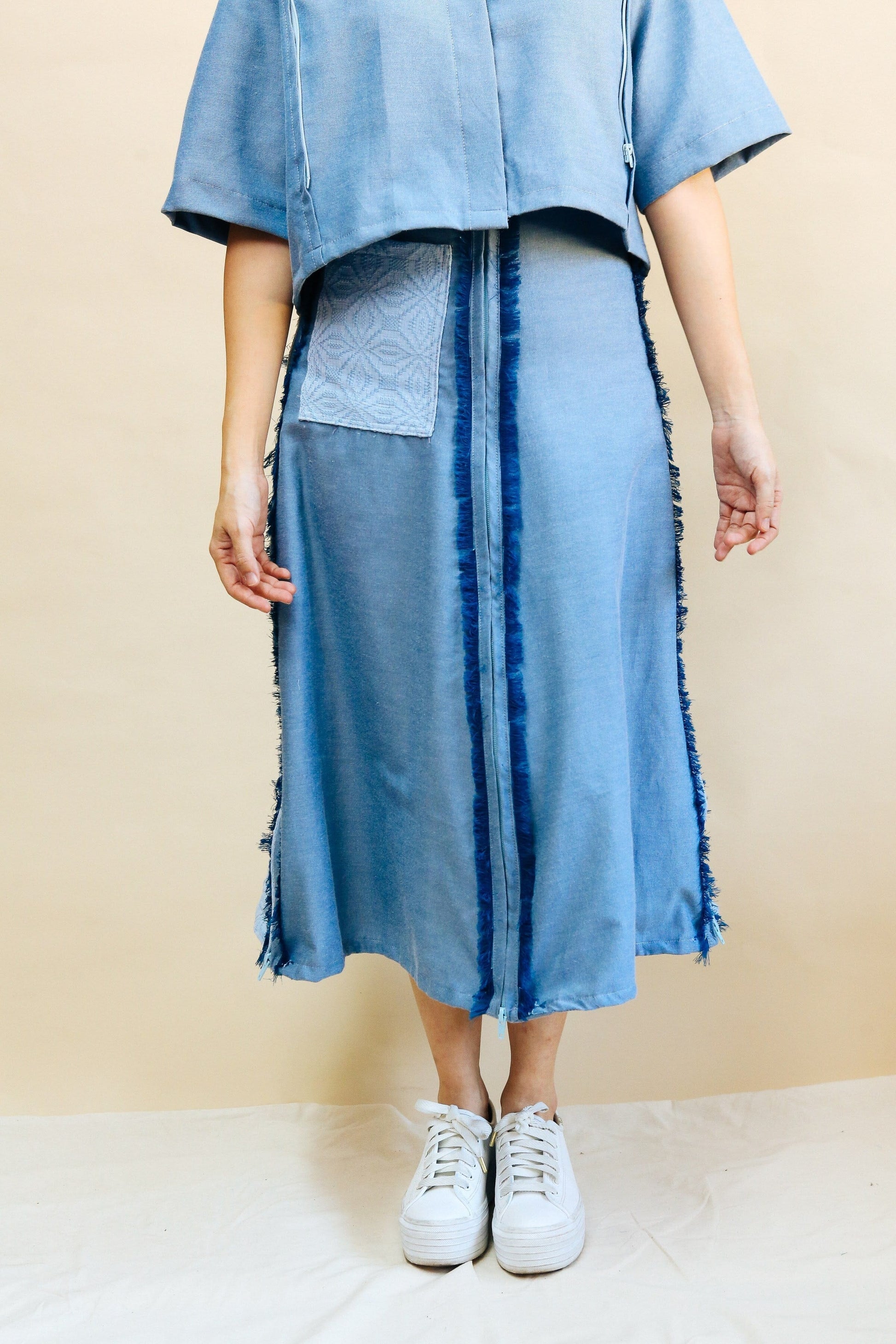 4-Way A-Line Skirt Chambray & Binetwagan Fashion Rags2Riches