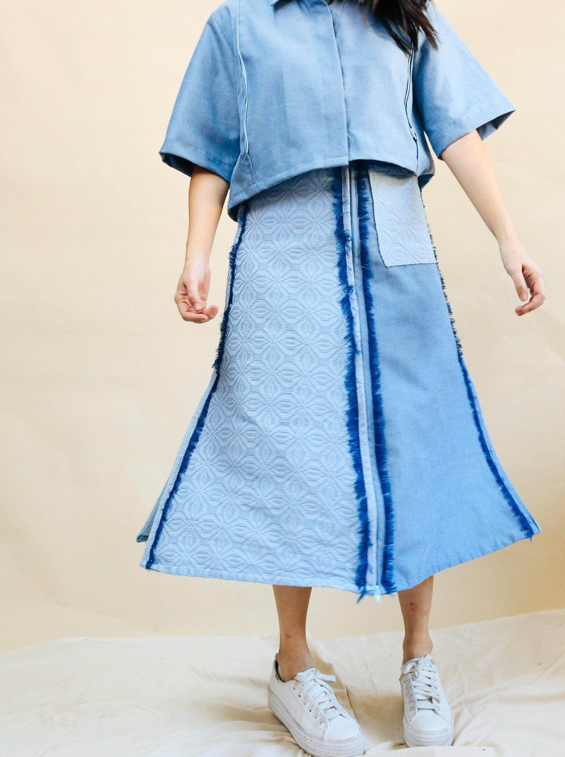 4-Way A-Line Skirt Chambray & Binetwagan Fashion Rags2Riches