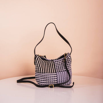 Buslo Micro Stripe & Checkerboard Neutral with Longer Handle