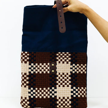 Charlie Laptop Sleeve Brown & Navy