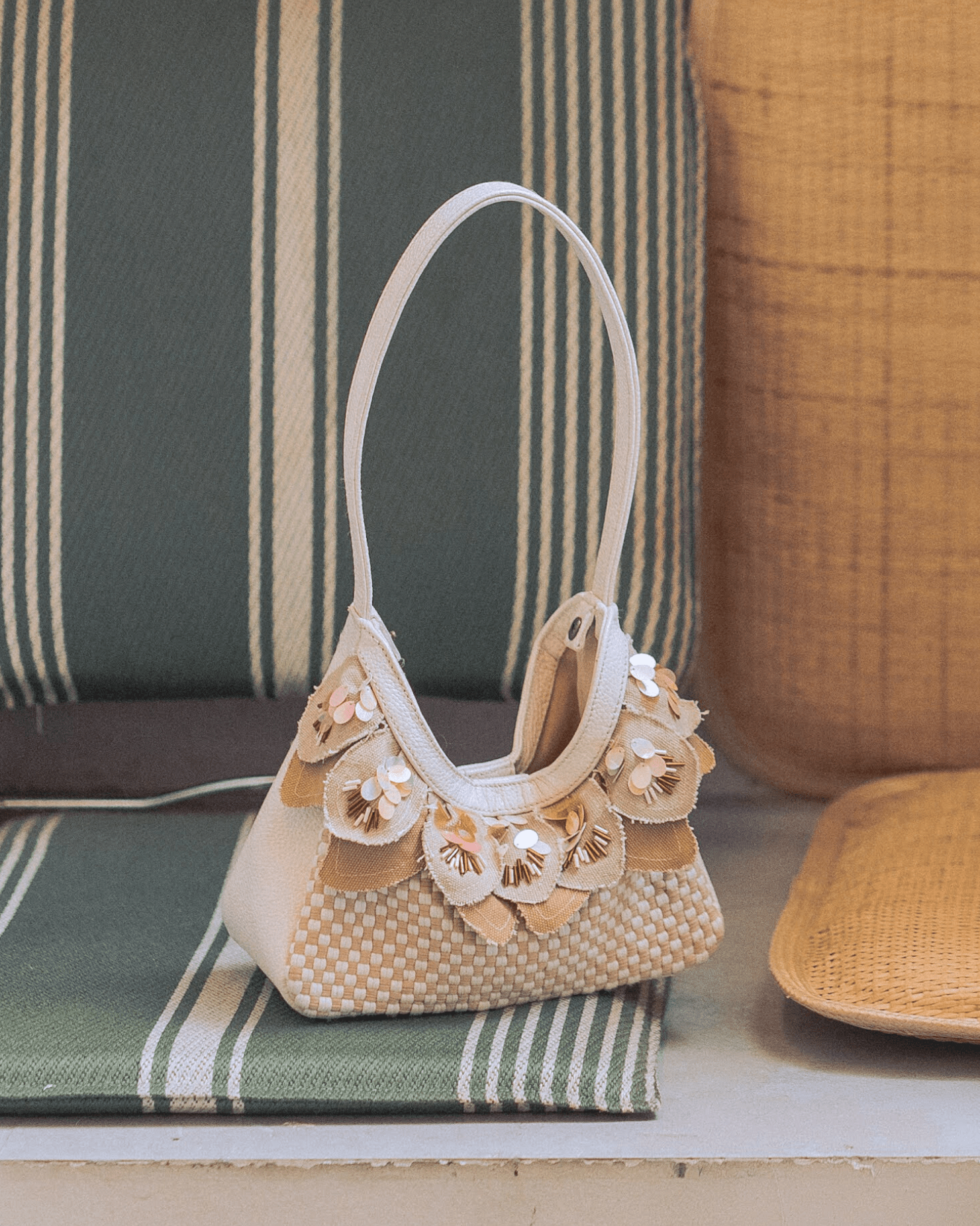 Dangwa Mini Hobo Bag Beige Fashion Rags2Riches