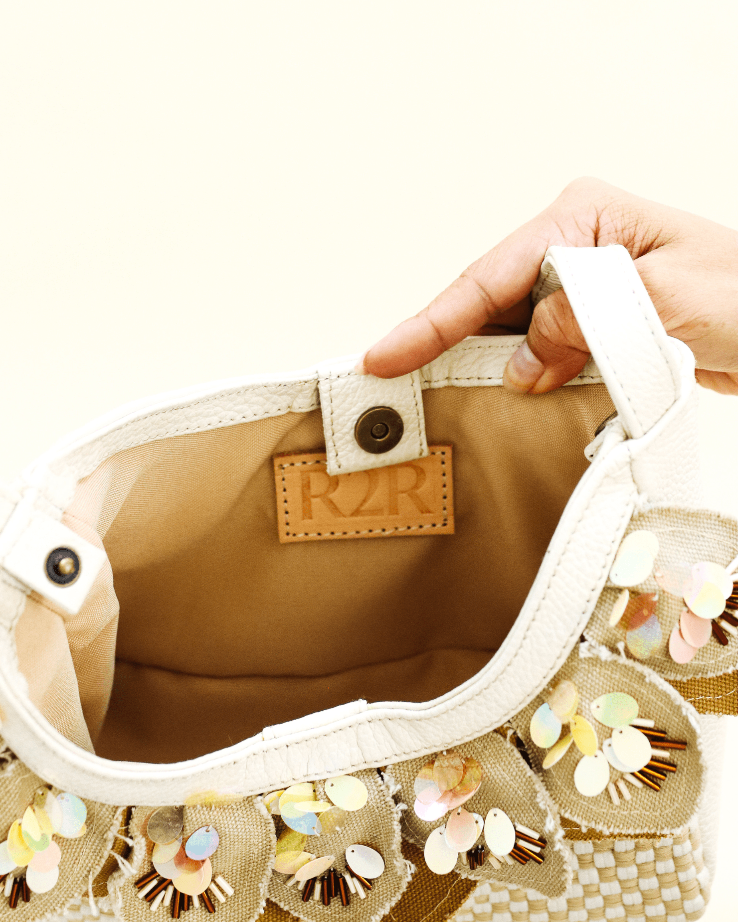 Dangwa Mini Hobo Bag Beige Fashion Rags2Riches