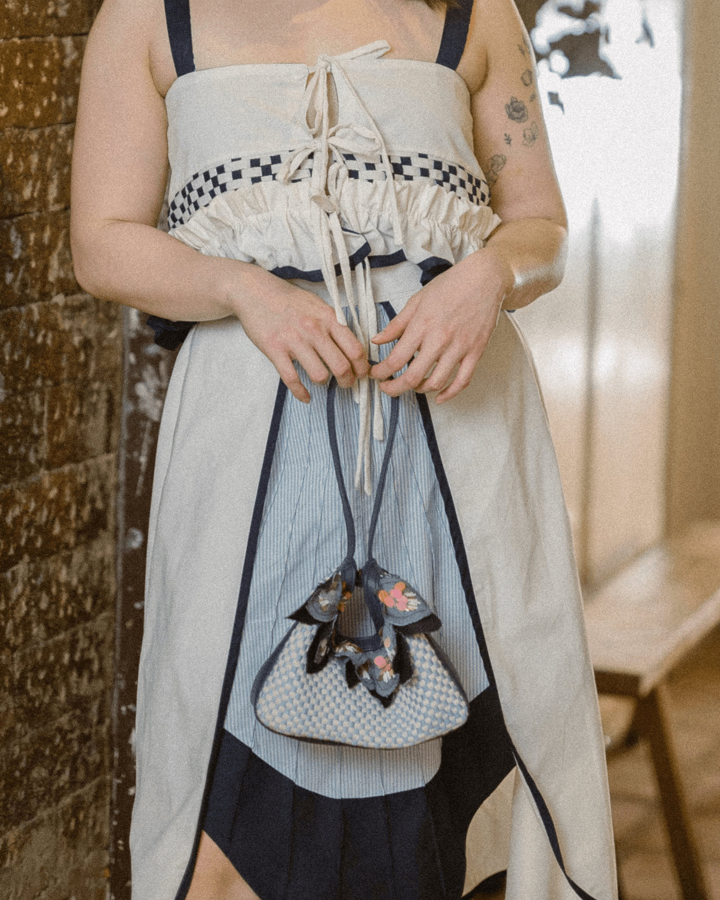 Dangwa Mini Hobo Bag Navy Fashion Rags2Riches