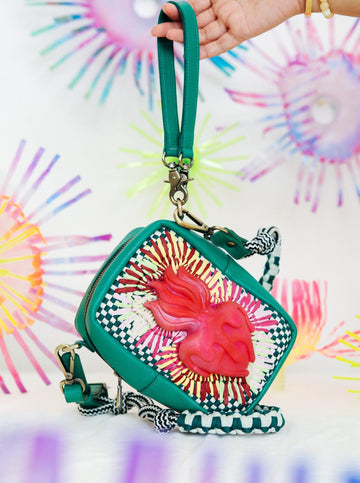 [Leeroy New x R2R] Sacred Heart Crossbody Bag Green