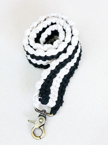 Macrame Strap Black & Beige