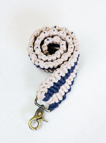 Macrame Strap Blue & Beige