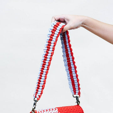 Macrame Strap Blue & Red