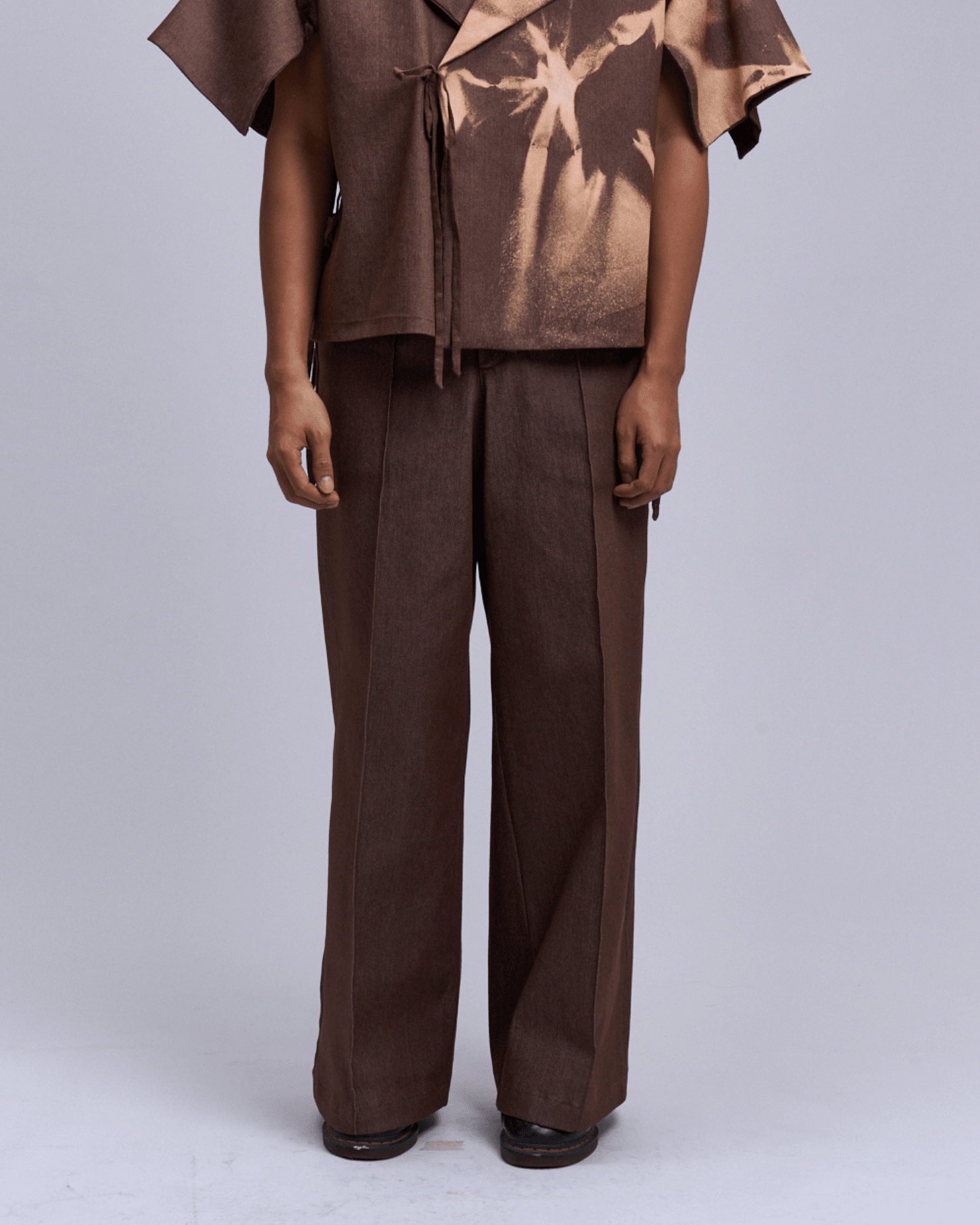 Pintucks Pants Dark Brown Denim Fashion Rags2Riches