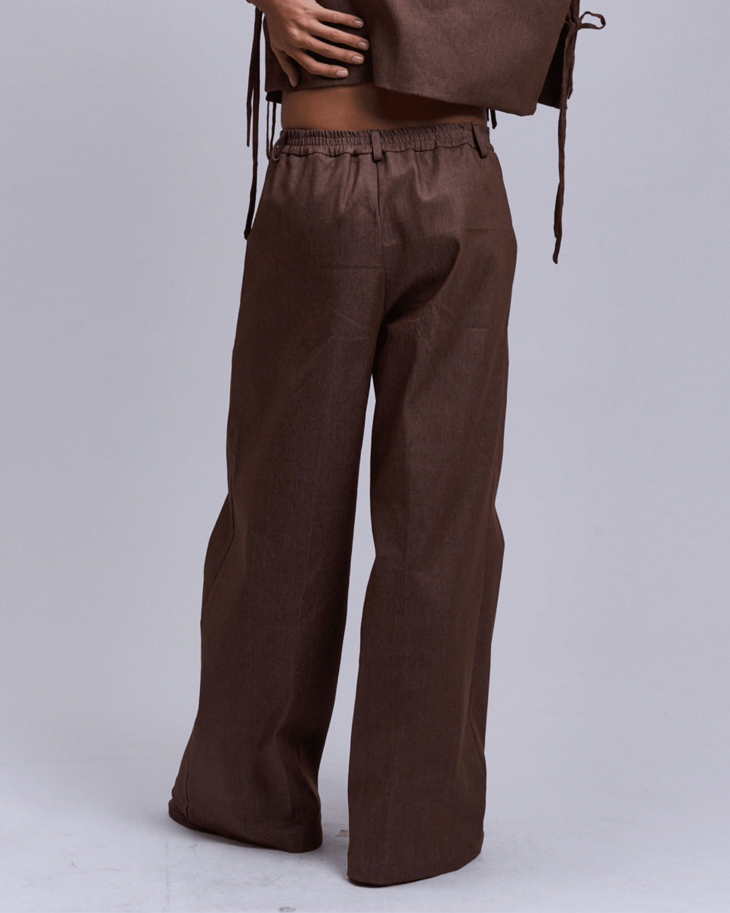 Pintucks Pants Dark Brown Denim Fashion Rags2Riches