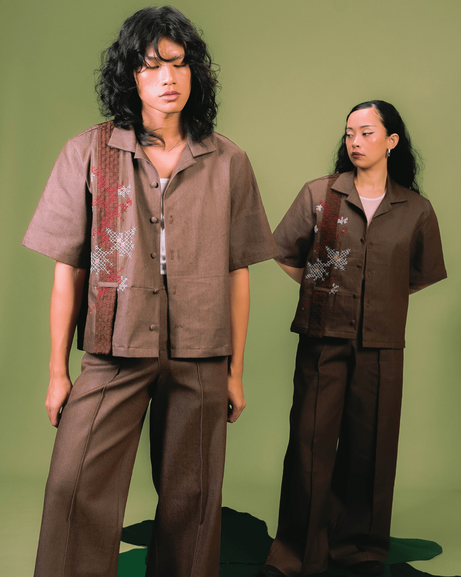 Pintucks Pants Dark Brown Denim Fashion Rags2Riches