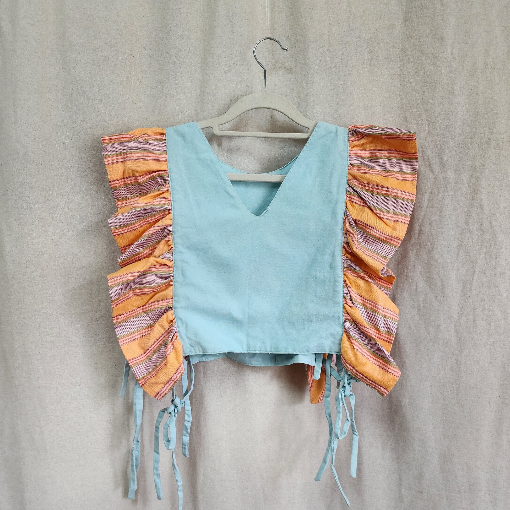 [RE - LOVE] Daffodil Ruffled Bib Light Blue Fashion Rags2Riches