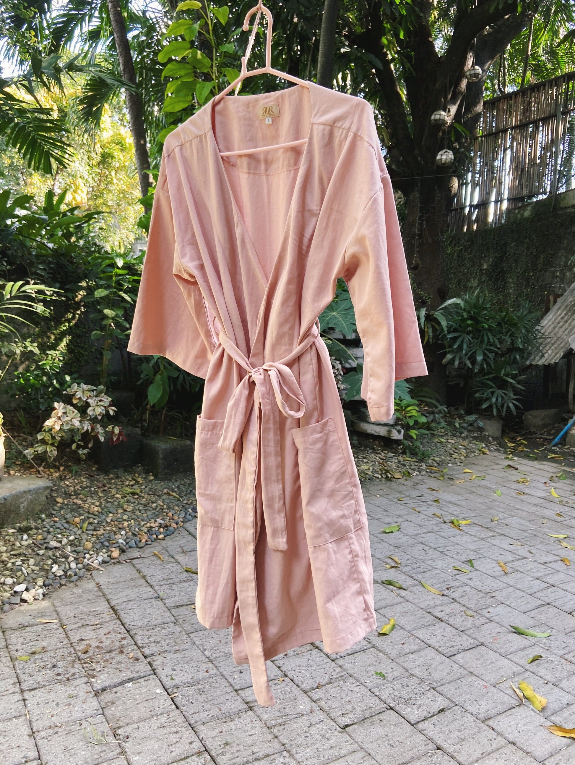 [RE - LOVE] Linen Lounge Robe (Short) - Blush Fashion Rags2Riches