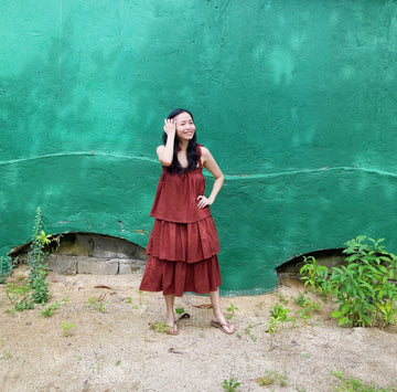 [RE-LOVE] Sayaw 3-Tiered Dress Maroon