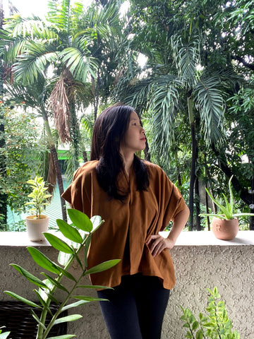 [RE-LOVE] Taklob Wrap Top Rust