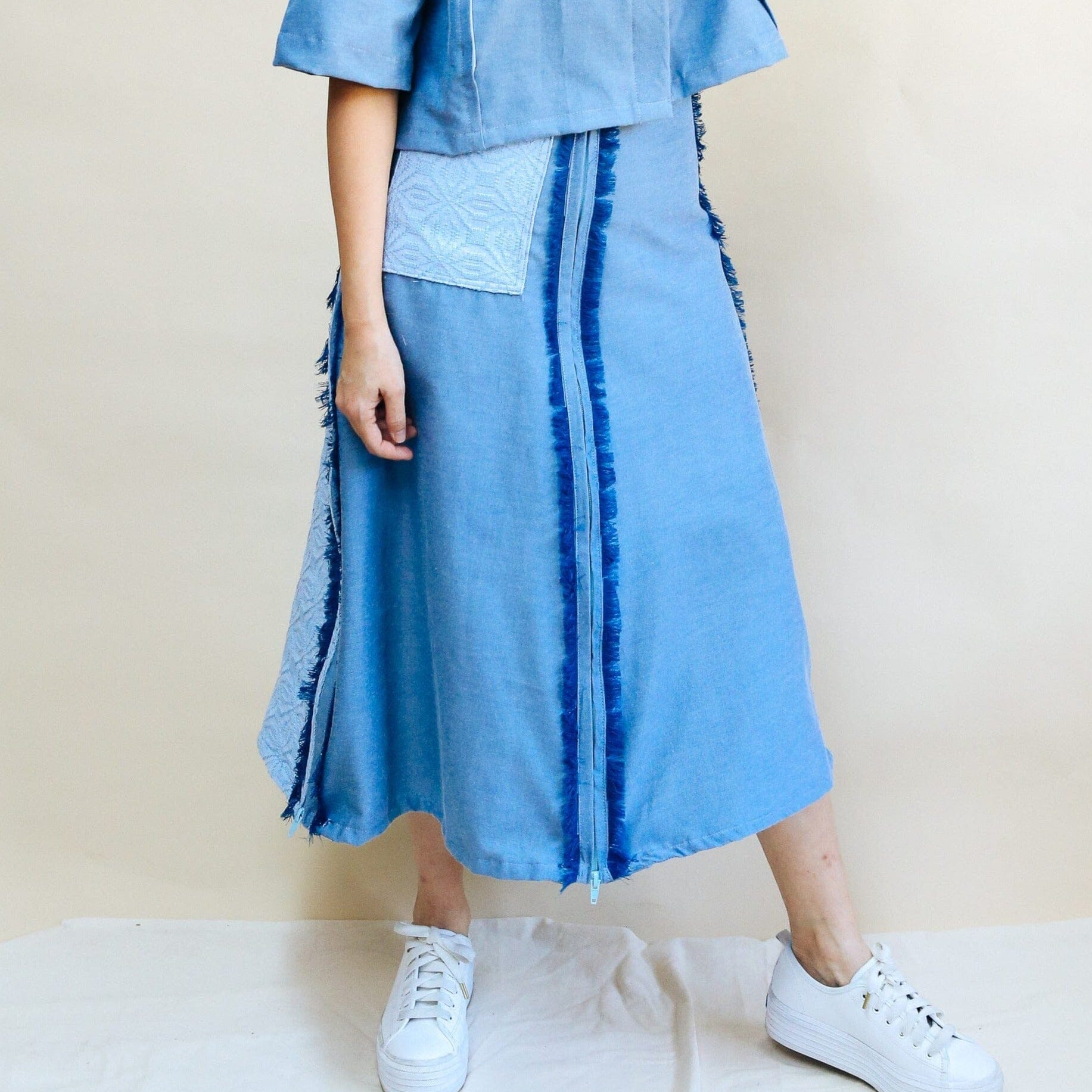 [Ready Today] 4-Way A-Line Skirt Chambray & Binetwagan Fashion Rags2Riches