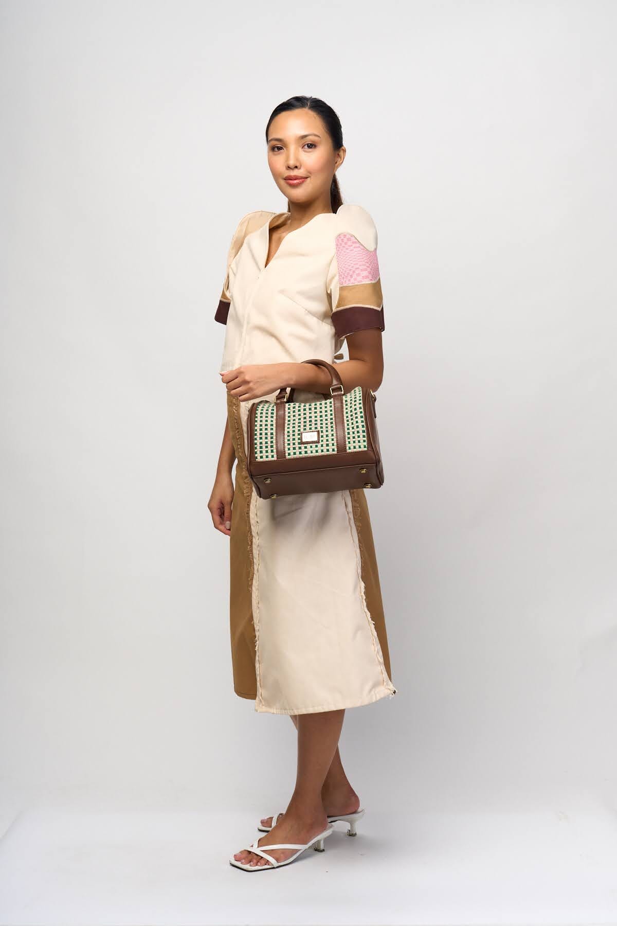 [Ready Today] Boston Bag Matcha Strawberry Gingham Fashion Rags2Riches