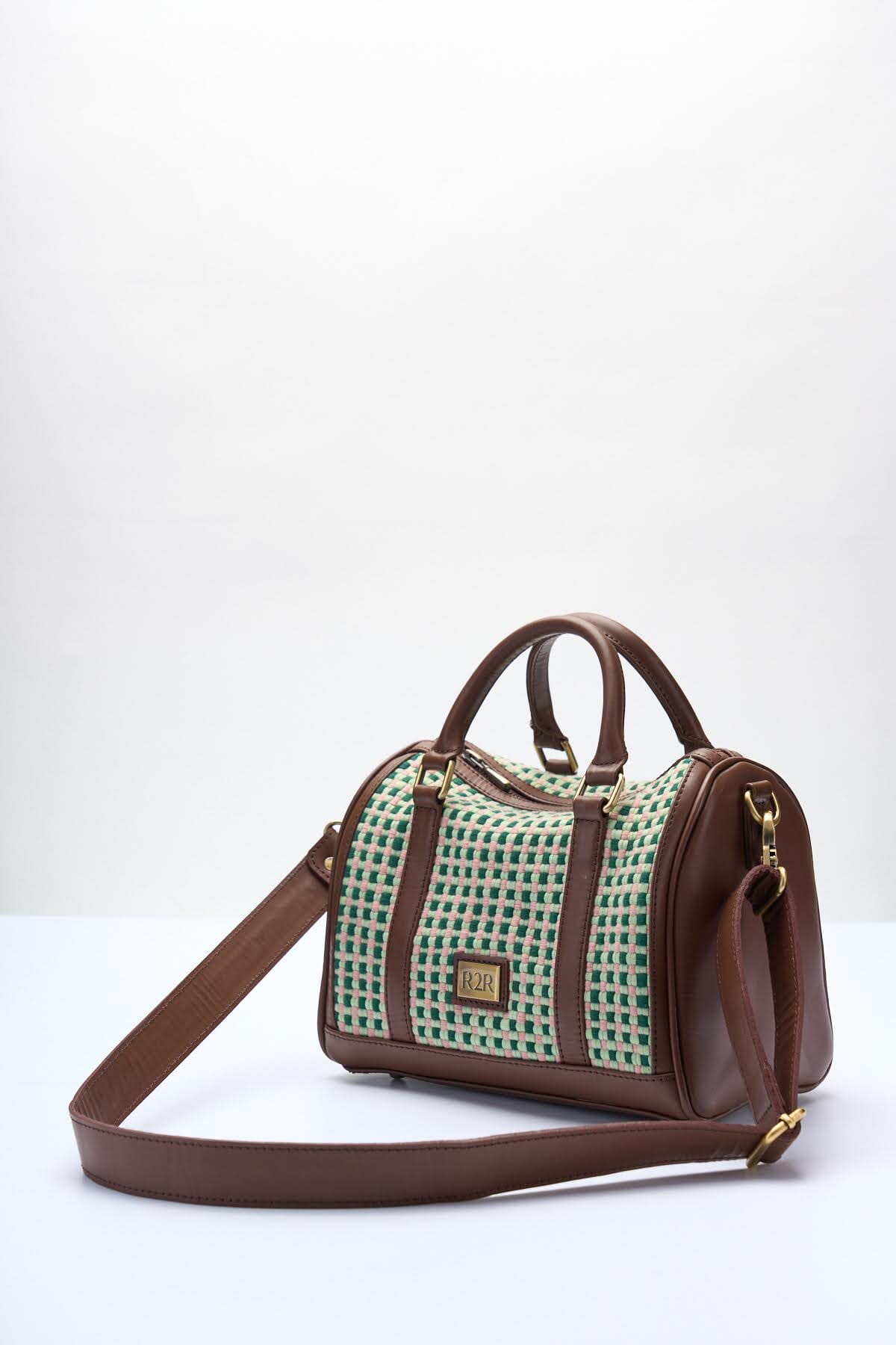 [Ready Today] Boston Bag Matcha Strawberry Gingham Fashion Rags2Riches
