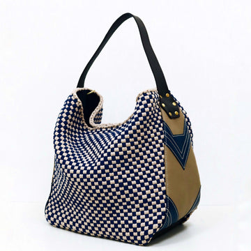 Buslo Medley Leather Patchwork Navy