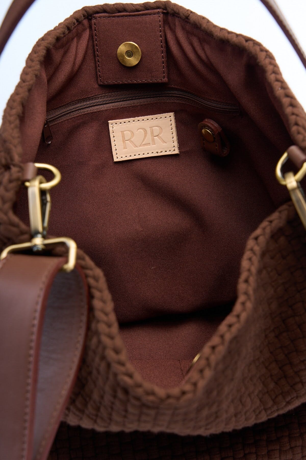 [Ready Today] Buslo Medley Light blue & red, medium brown leather Fashion Rags2Riches