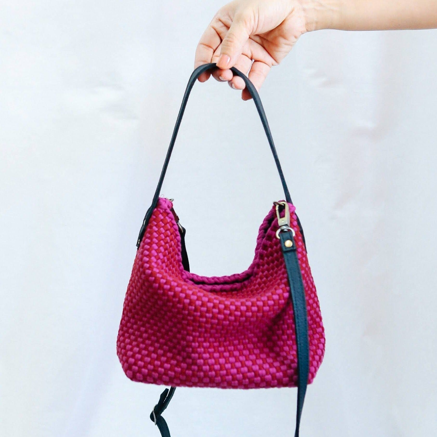 [Ready Today] Buslo Micro Checkerboard Red & Fuchsia Fashion Rags2Riches