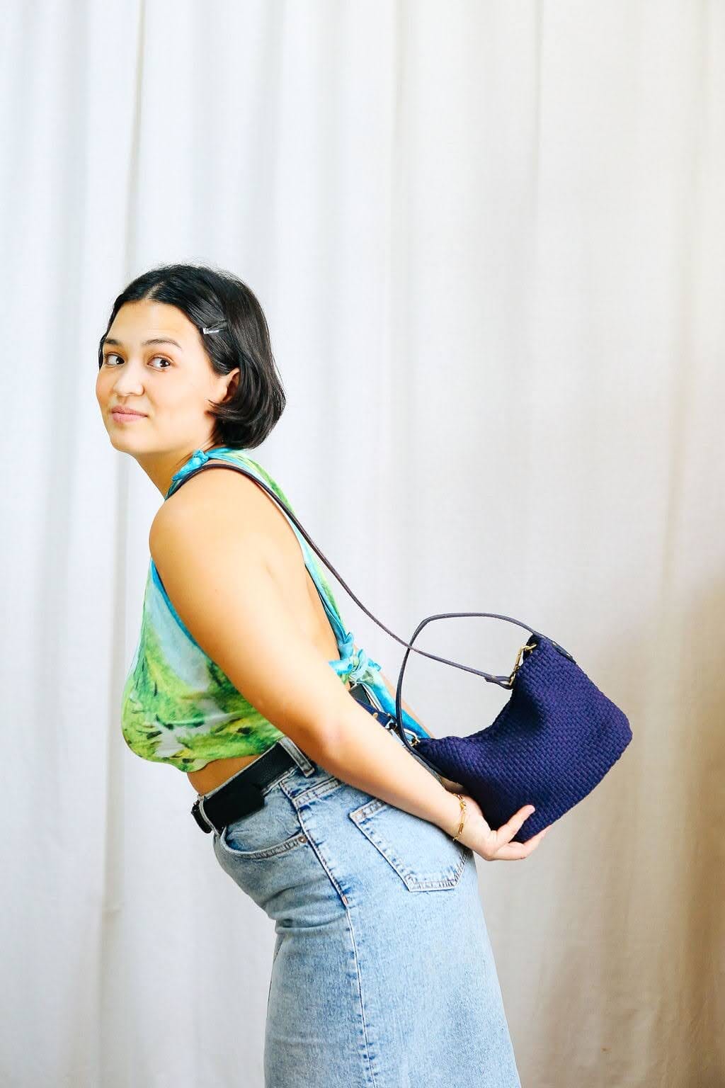 [Ready Today] Buslo Micro Monochrome Navy Fashion Rags2Riches