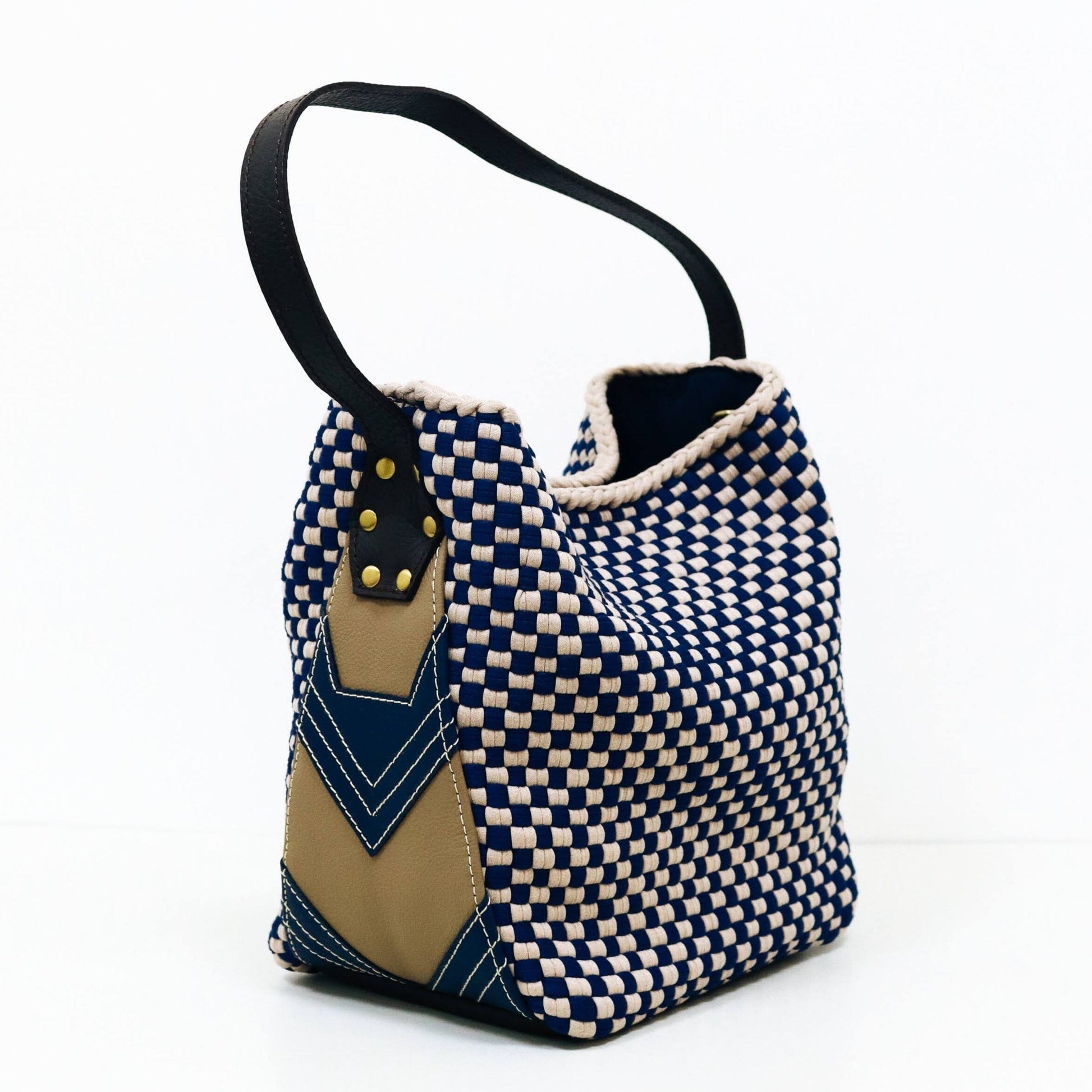 [Ready Today] Buslo Mini Medley Leather Patchwork Navy Fashion Rags2Riches