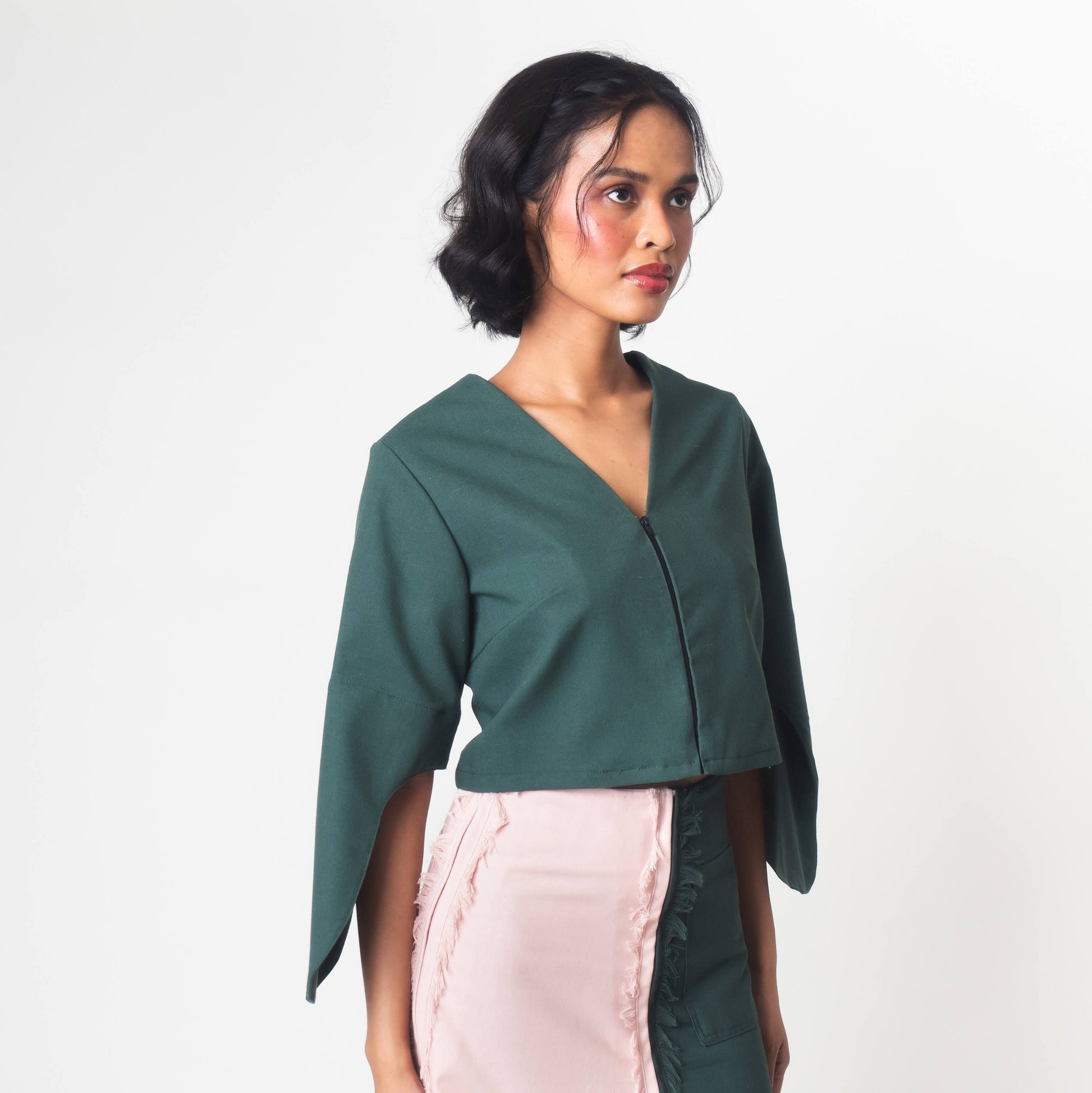 [Ready Today] Convertible Terno Top Green Fashion R2R On Repeat