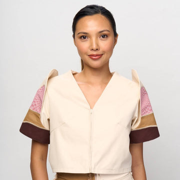 [Ready Today] Daloy Convertible Terno Top Off-White & Tan