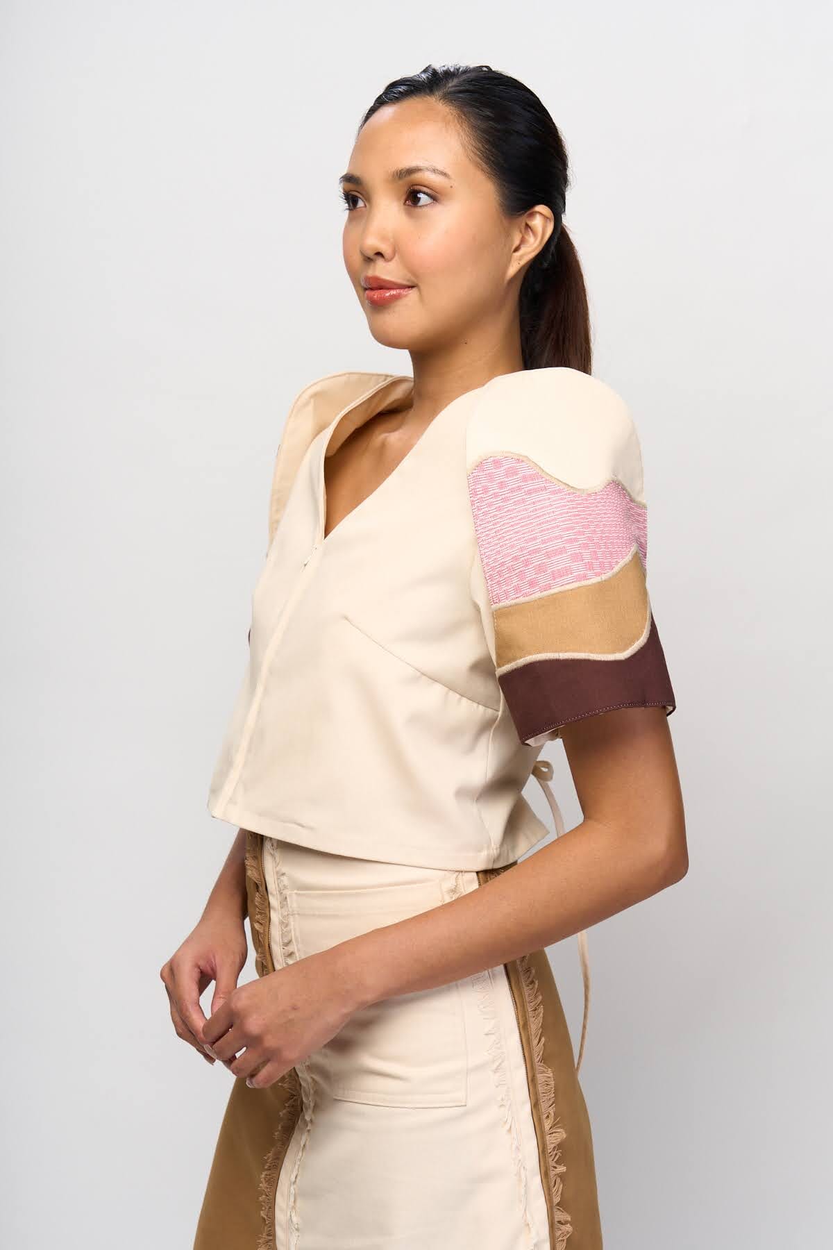 [Ready Today] Daloy Convertible Terno Top Sand Fashion R2R On Repeat