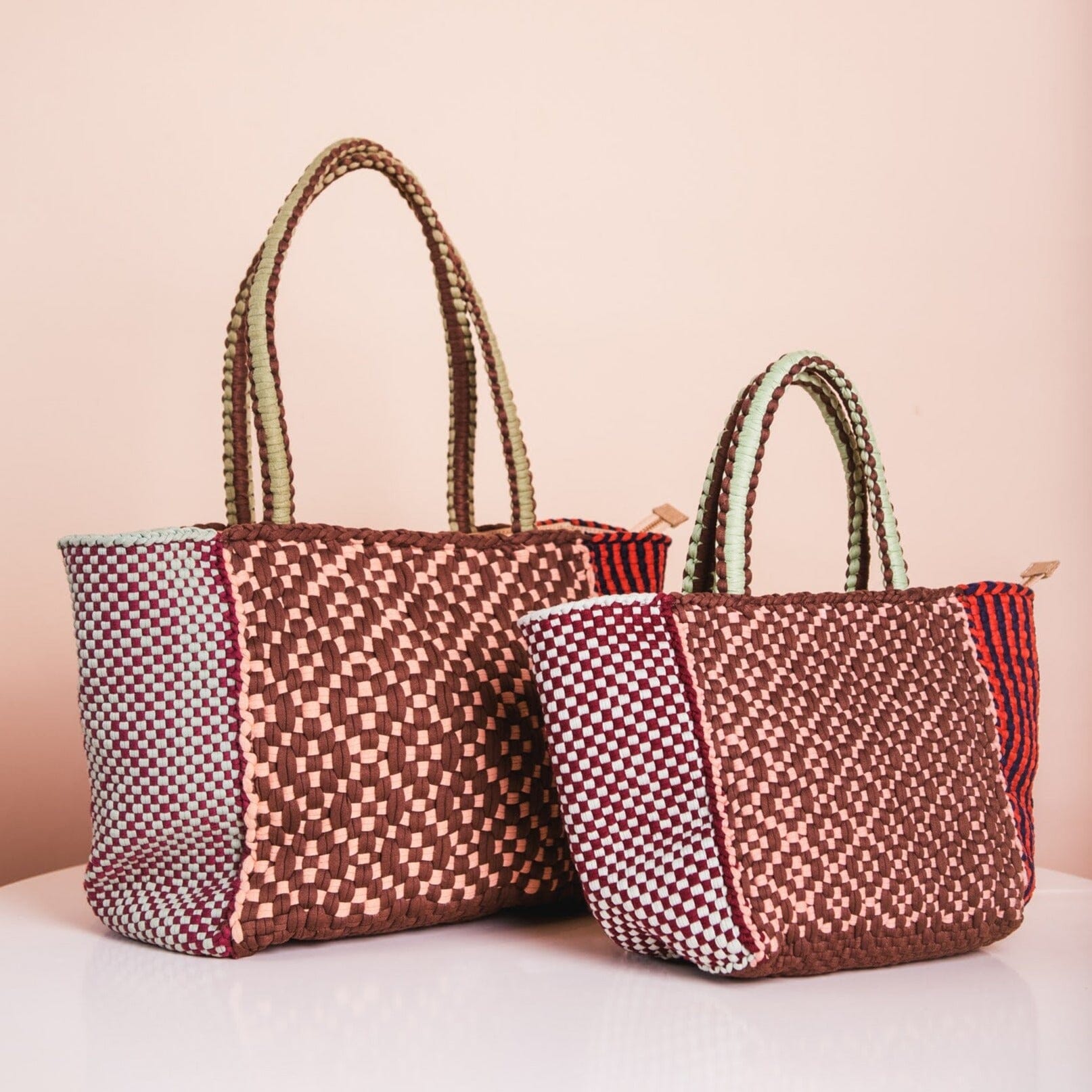 [Ready Today] Multi Weave Tote Large Santa Fe Fashion Rags2Riches