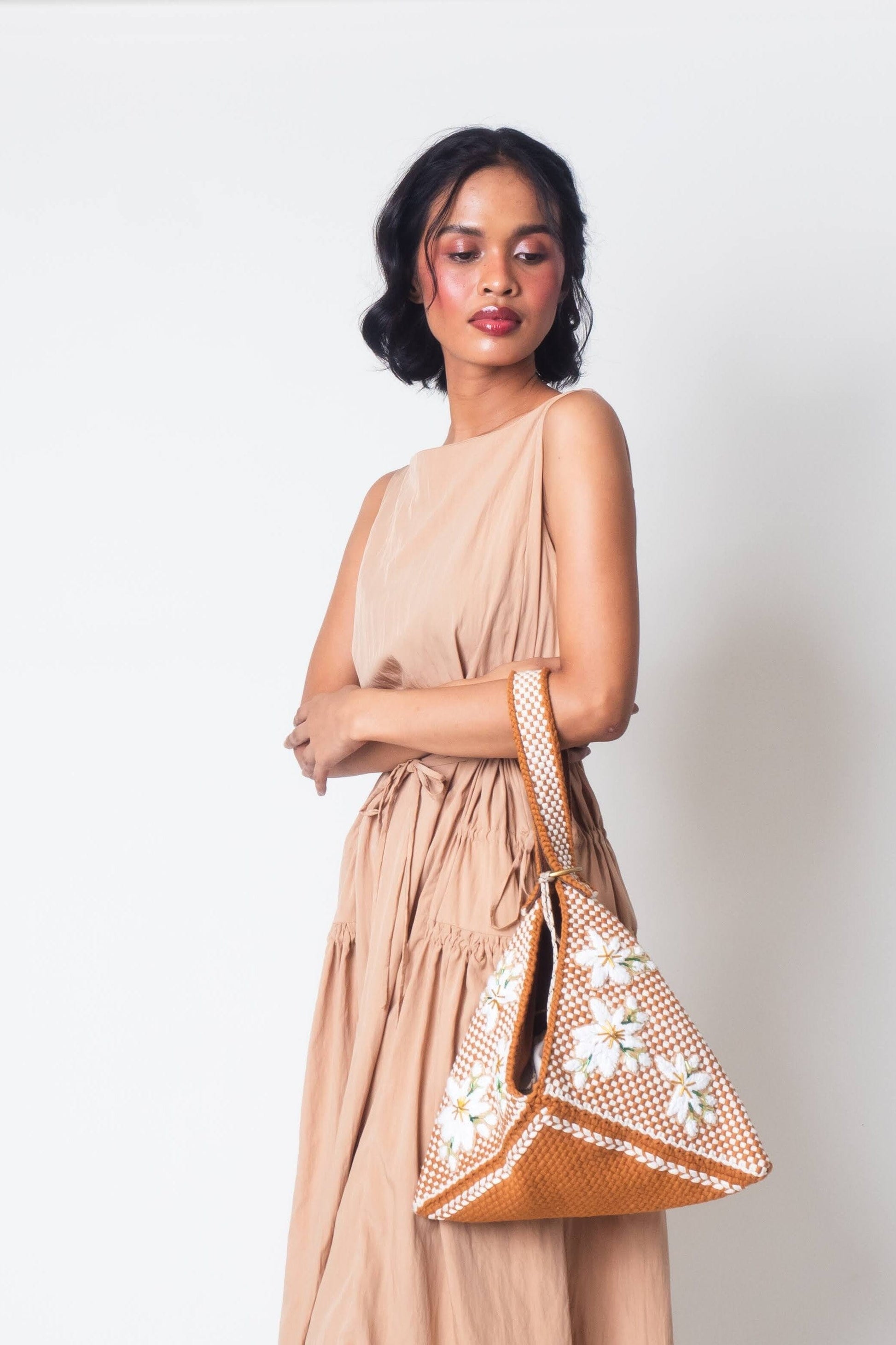 [Ready Today] Sampaguita Hobo Mocha & Beige Fashion Rags2Riches