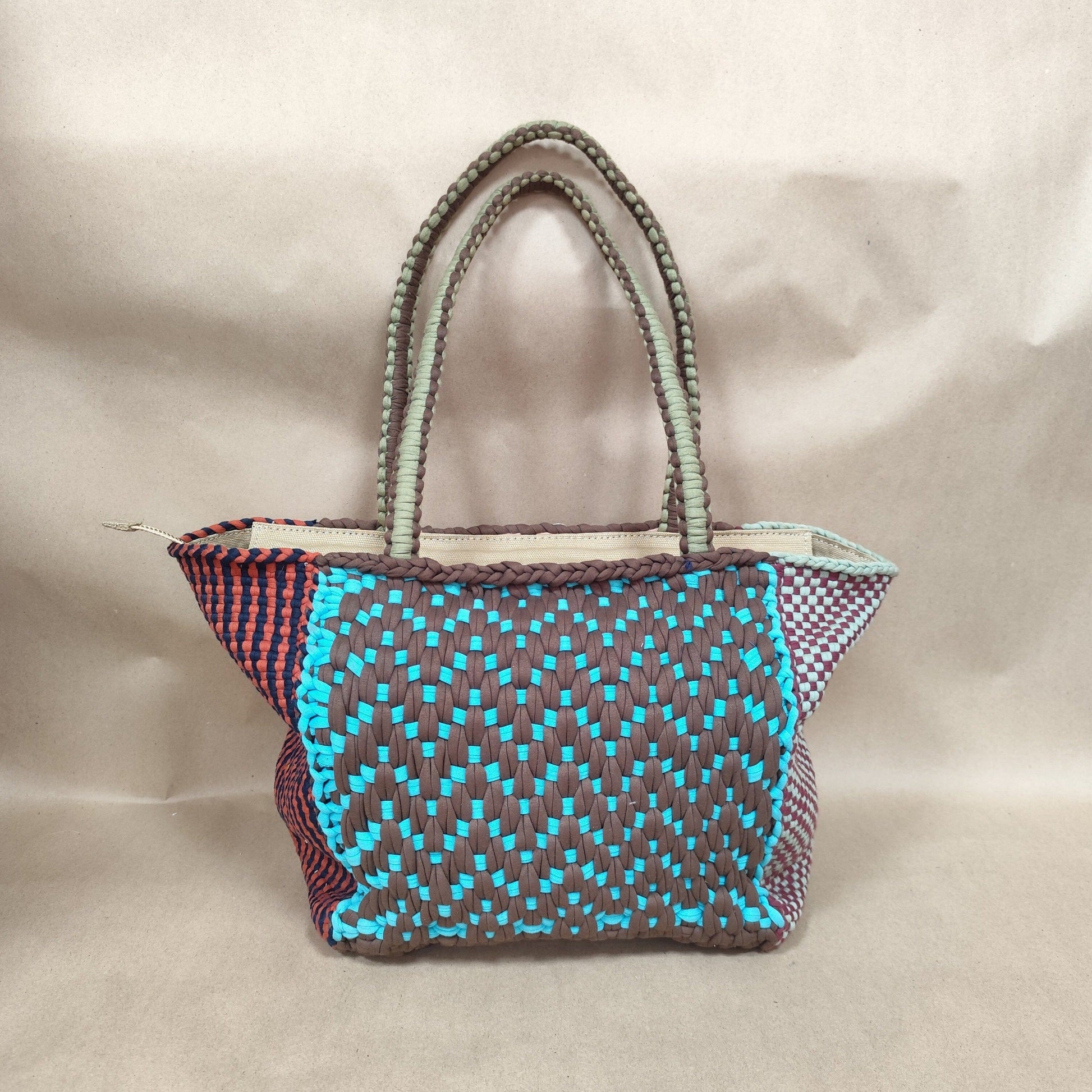 [SAMPLE] Multi Weave Tote Large Santa fe Fashion Rags2Riches