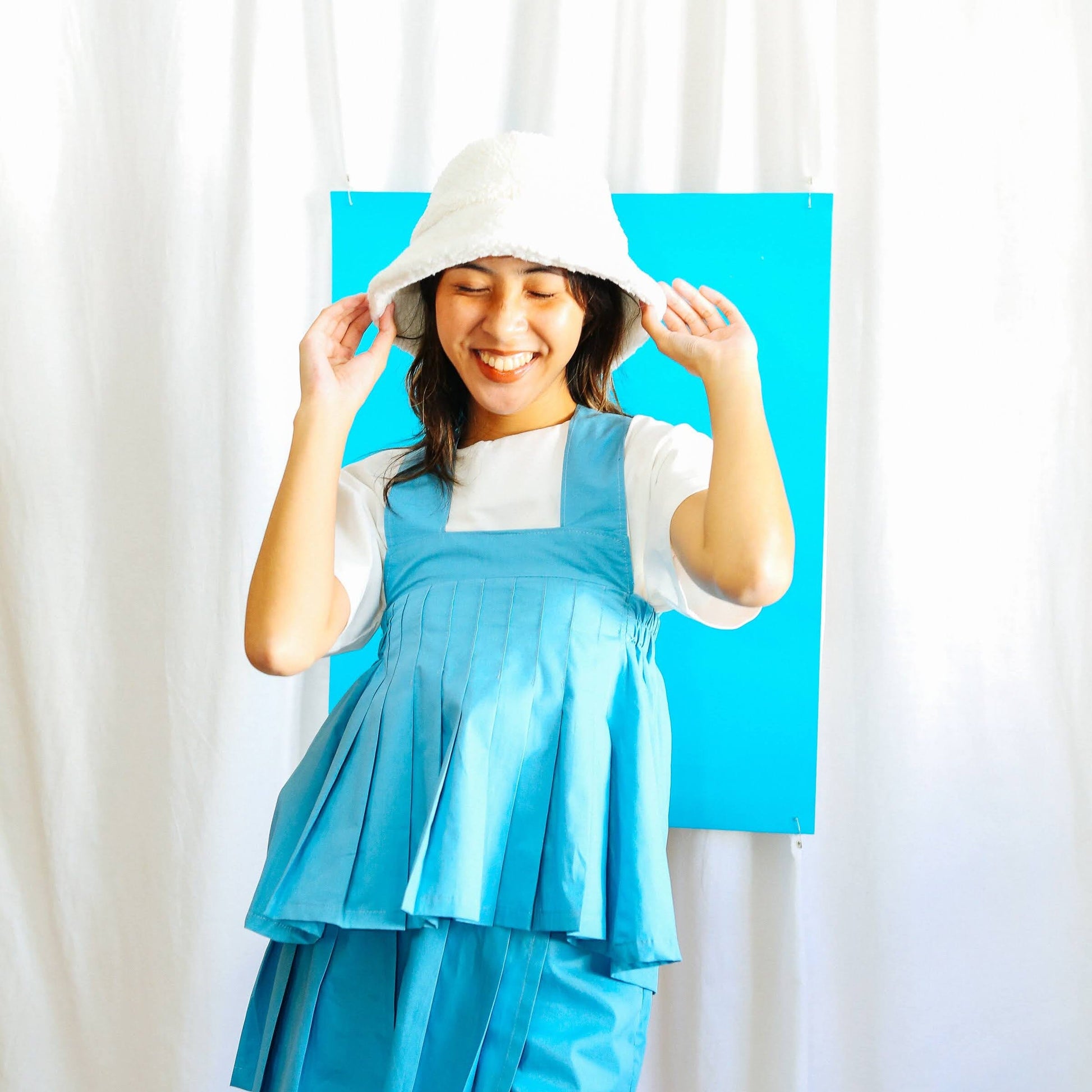 [SAMPLE] Pleated Jumper Top Chambray Blue Fashion R2R On Repeat