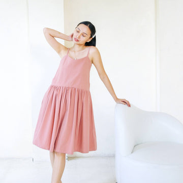 [SAMPLE] Drop Waist Dress (Mini) Purposeful Pink