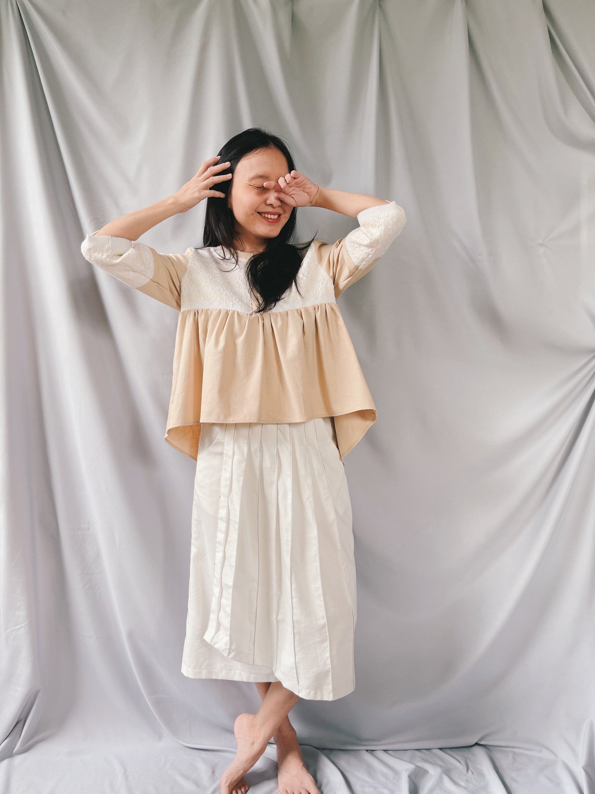 Gabi Blouse in Beige Fashion Rags2Riches