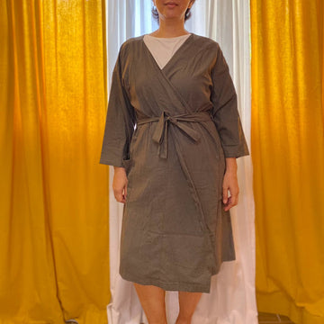 Linen Lounge Robe - Short Fatigue