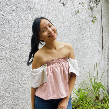 On-Off Shoulder Top Blush in Binetwagan Beige