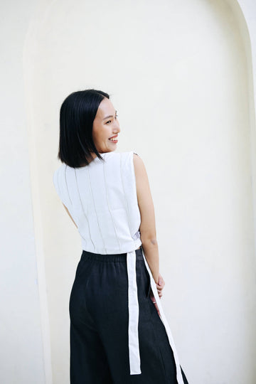 [SAMPLE] Pin Tucks Tunic (Short) White