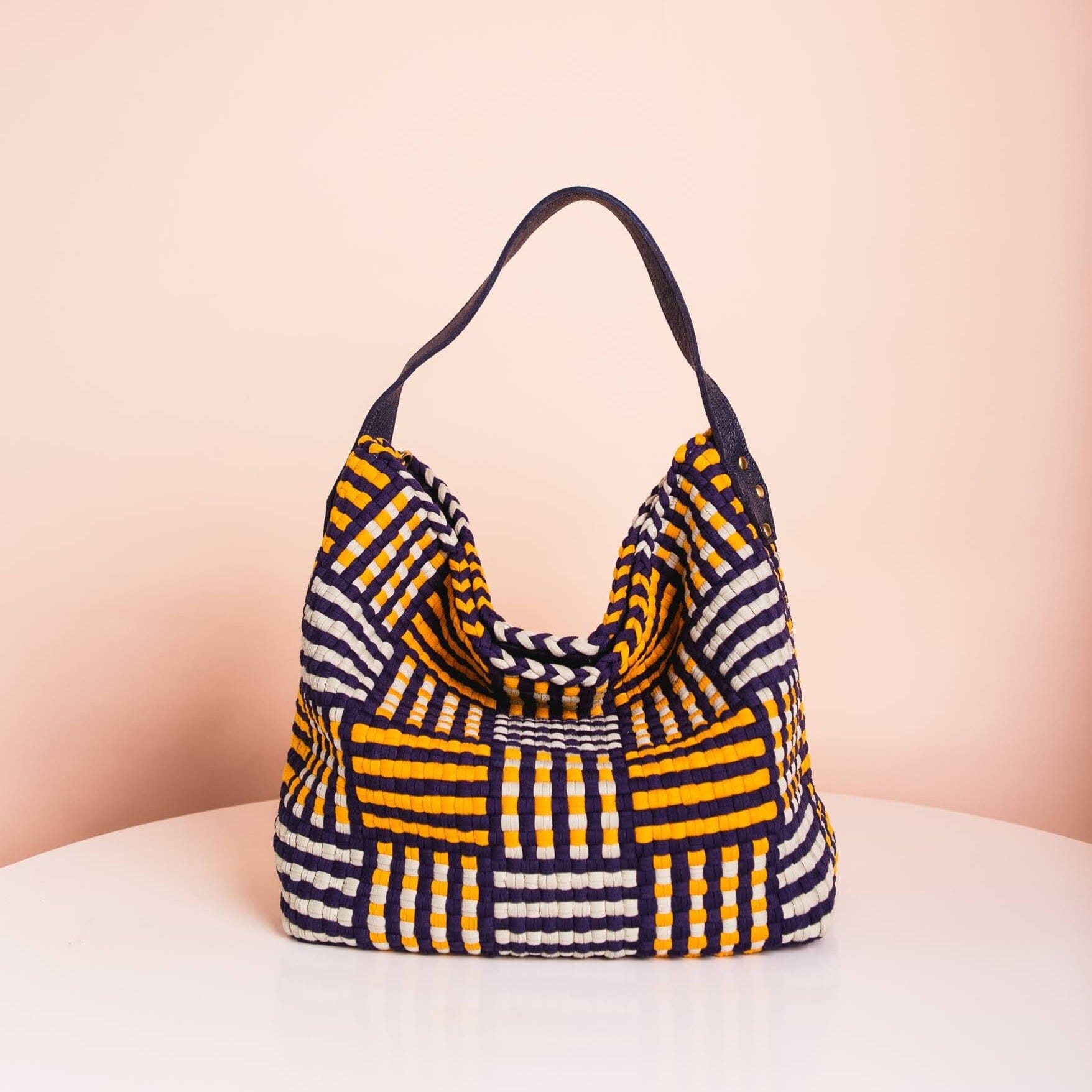 [Ready Today] Buslo Mat Pattern Navy & Yellow Fashion Rags2Riches