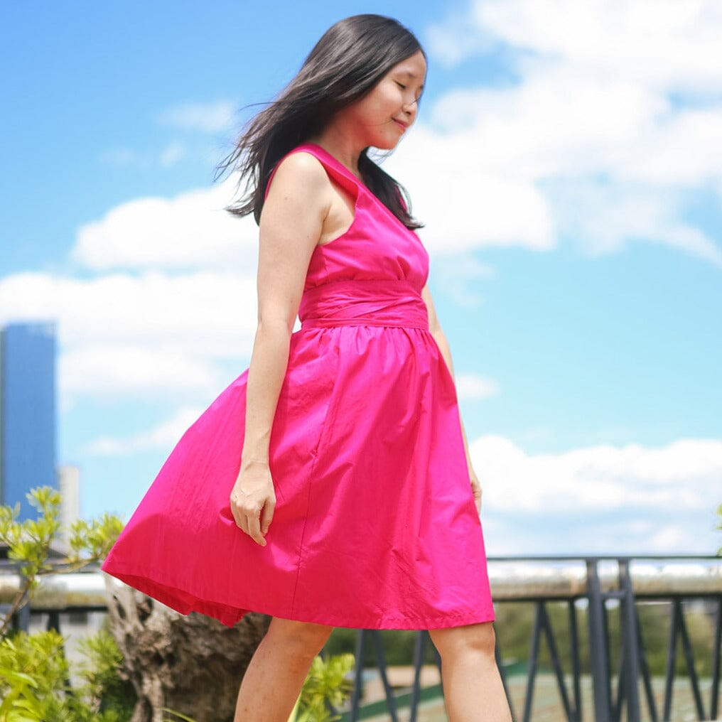 [Ready Today] The Essential Wrap Dress (Short) Hot Pink Fashion Rags2Riches