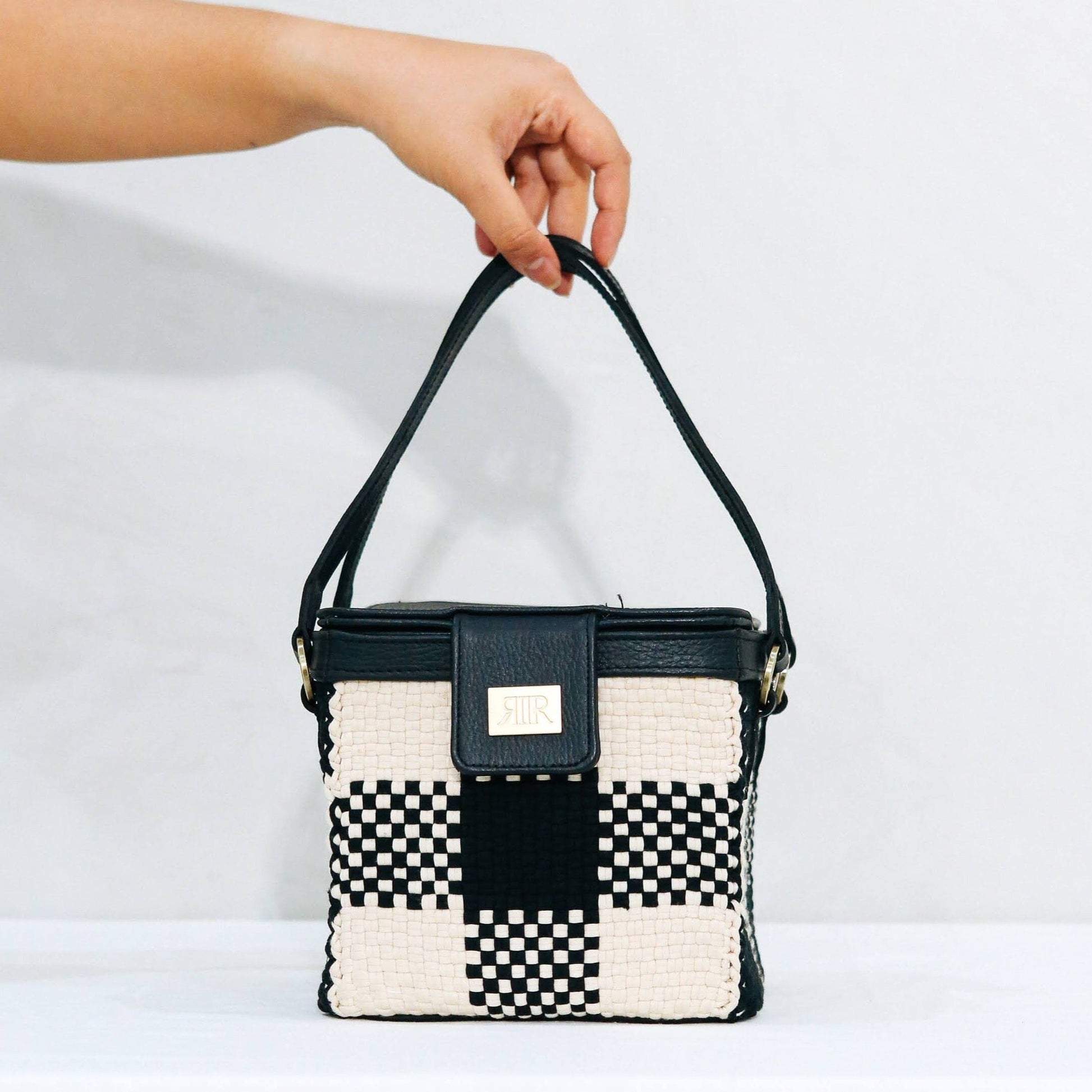 Rubiks Bag Black & Beige Fashion Rags2Riches