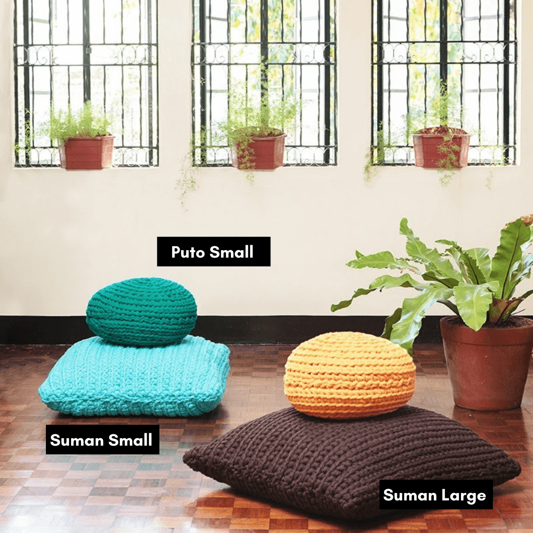 Suman Square Pouf Dragonfruit Home Rags2Riches