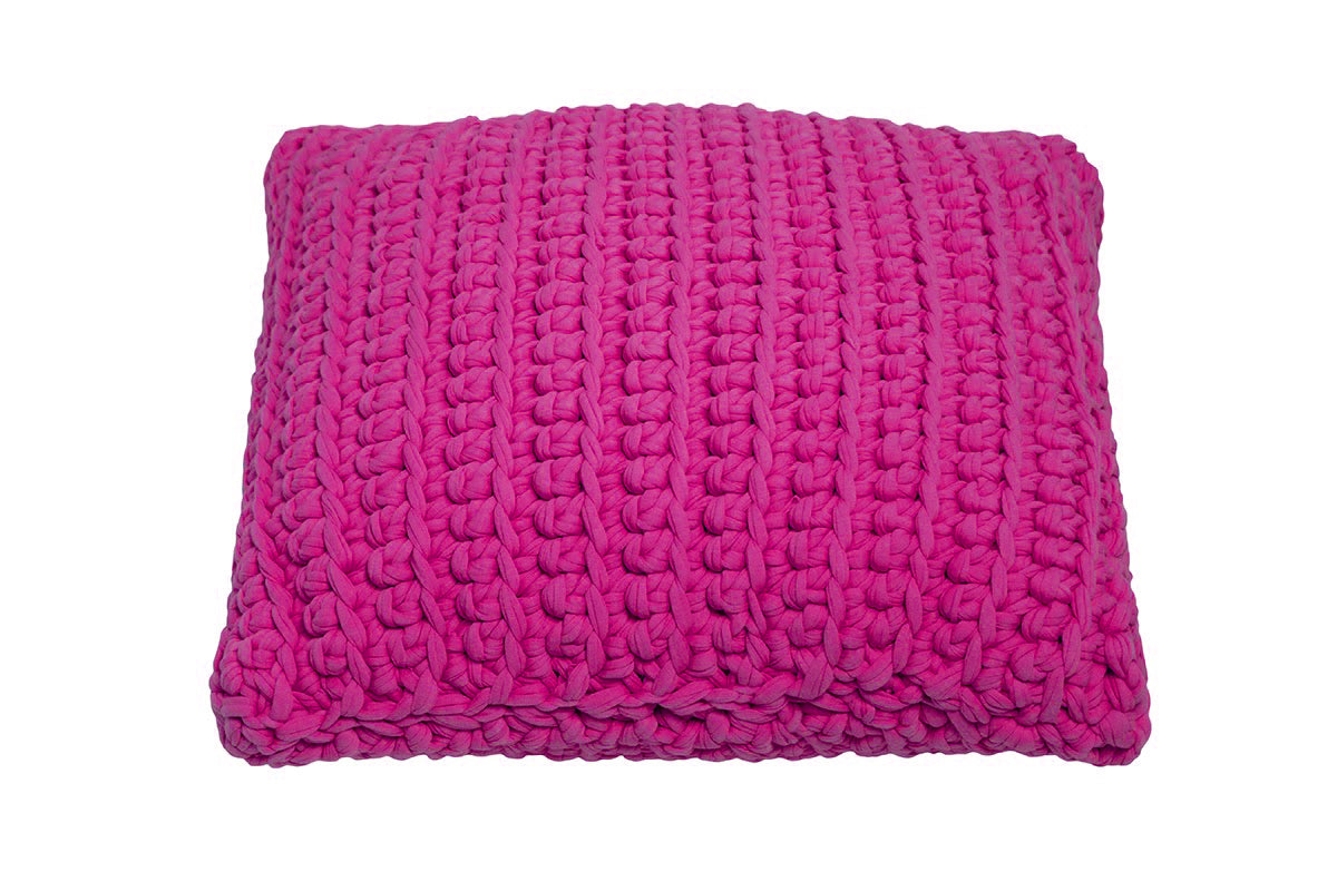 Suman Square Pouf Dragonfruit Home Rags2Riches