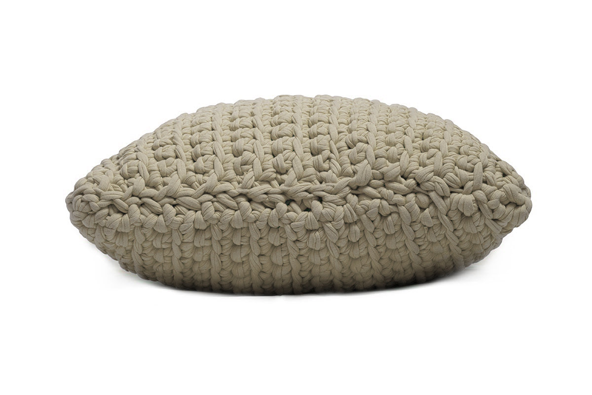 Suman Square Pouf Latte Home Rags2Riches