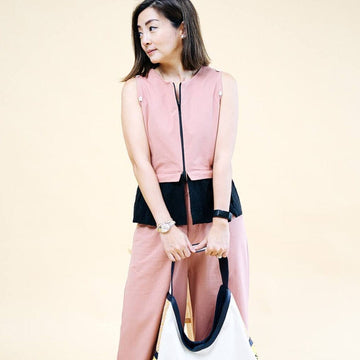 [Ready Today] The 12-Way Peplum Top Purposeful Pink in Black Binetwagan