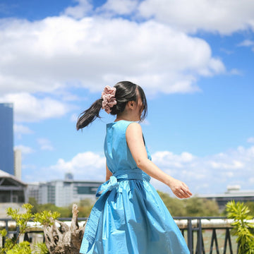 The Essential Wrap Dress (Long) Chambray Blue